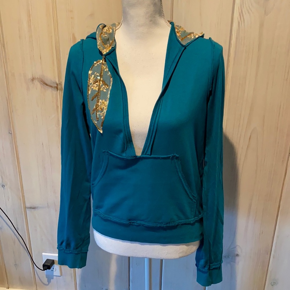 Teal Emma & sam sweatshirt with gold embellishment
